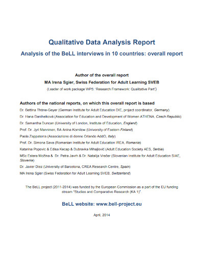qualitative data analysis report 