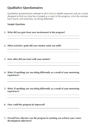 qualitative questionnaires