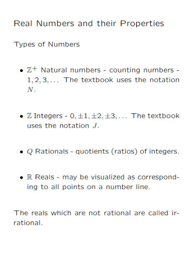 Real Numbers - Examples, PDF | Examples