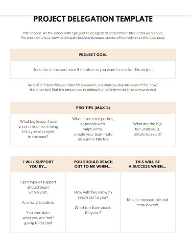 repetition project delegation template 
