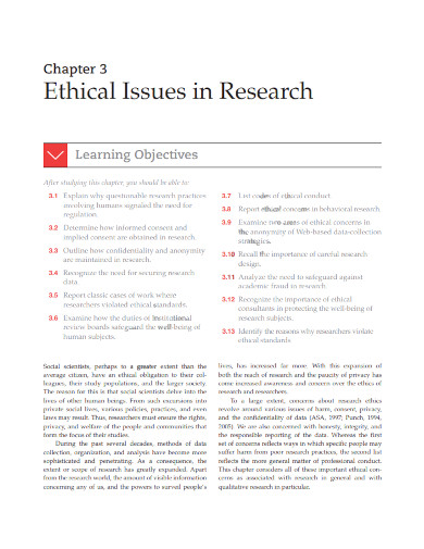 research ethical issues template 