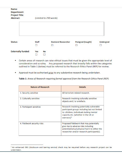 research ethical review assessment template 
