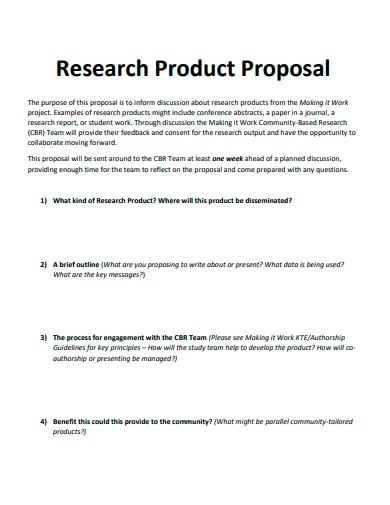 research product proposal