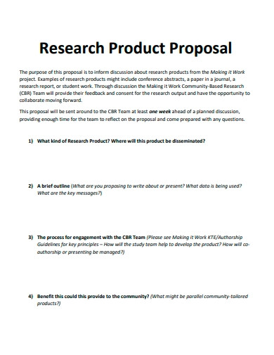 research project example product