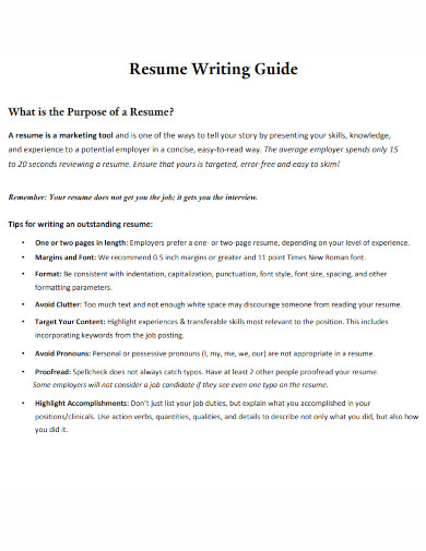 resume writing guide introduction