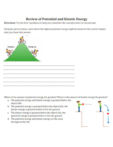 review of kinetic energy