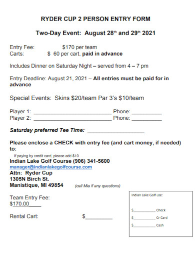 ryder cup 2 person entry form