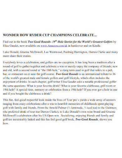 ryder cup press release