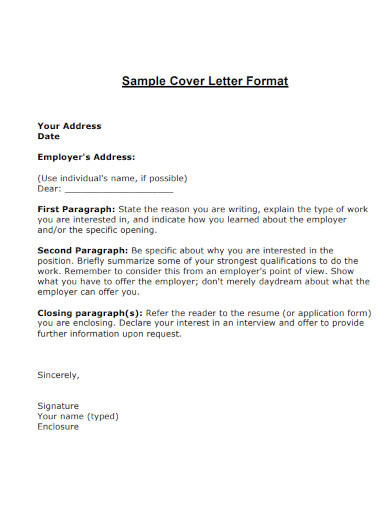 sample cover letter format