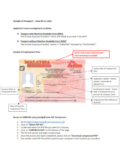 sample of passport