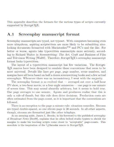screenplay manuscript format