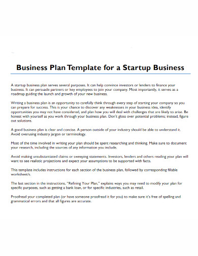 service startup business plan 