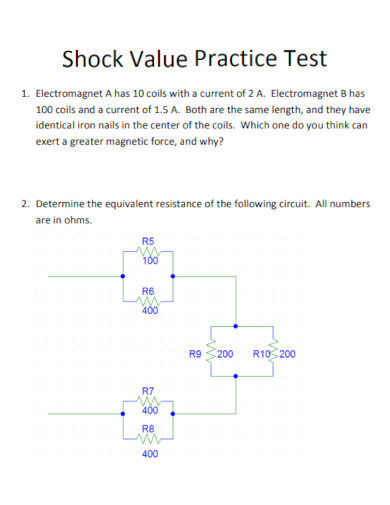 shock value practice test