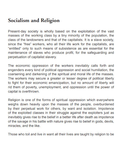 socialism and religion