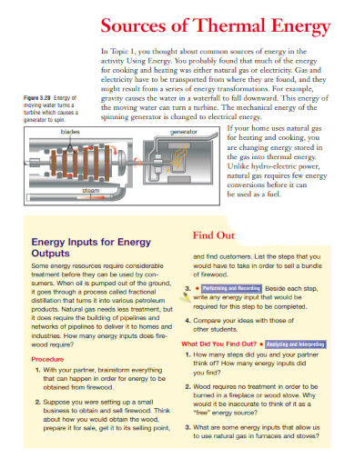 sources of thermal energy