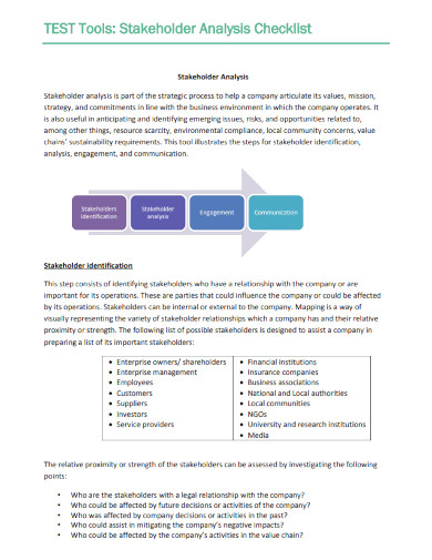 stakeholder analysis checklist