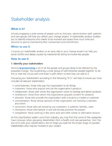 stakeholder analysis template 