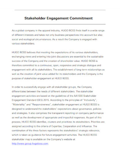 stakeholder engagement commitment