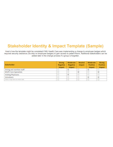 stakeholder identity impact template