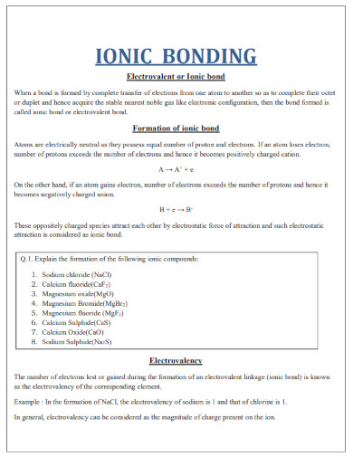 standard ionic bond