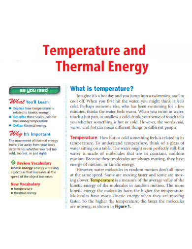 temperature and thermal energy