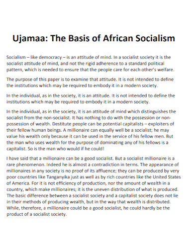 the basis of african socialism