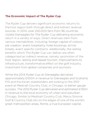 the economic impact of the ryder cup