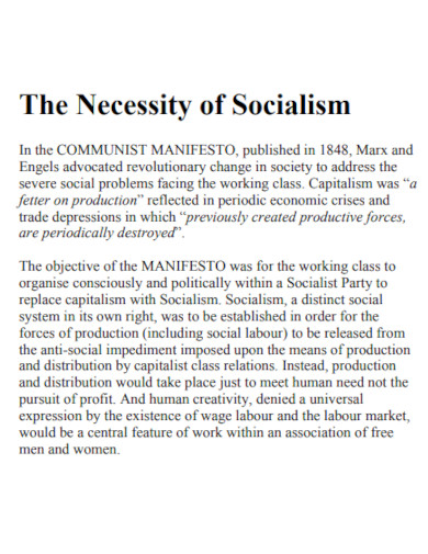 the necessity of socialism