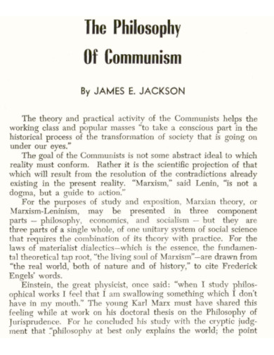 the philosophy of communism