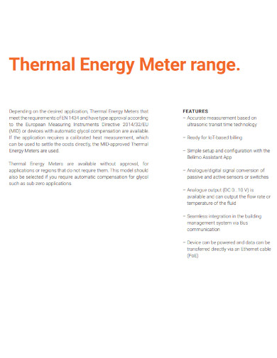thermal energy meter range