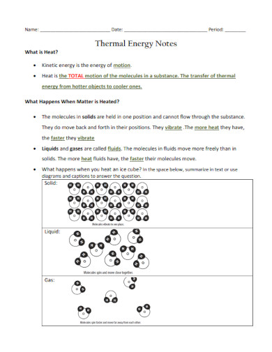 thermal energy notes