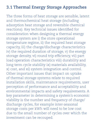thermal energy storage approaches