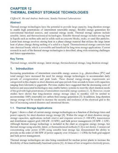 thermal energy storage technologies