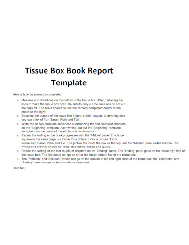 tissue box book report template