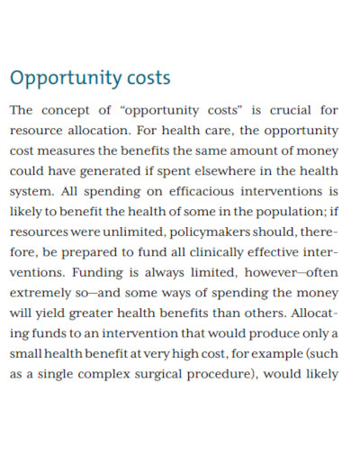 understanding the opportunity cost