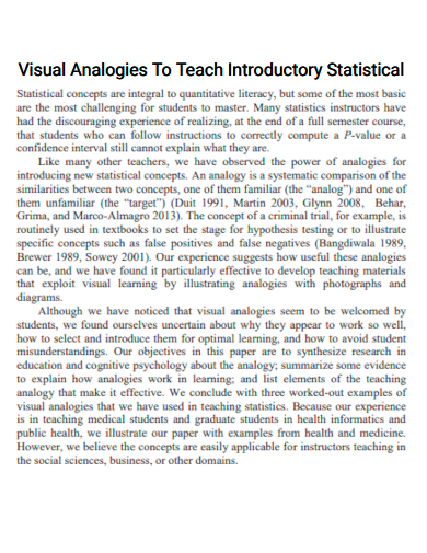 visual analogies to teach introductory statistical