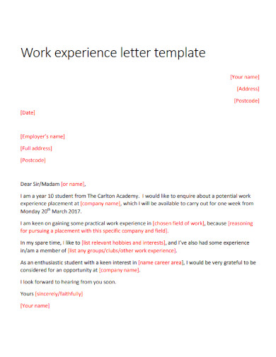 Work Experience - Examples, PDF | Examples