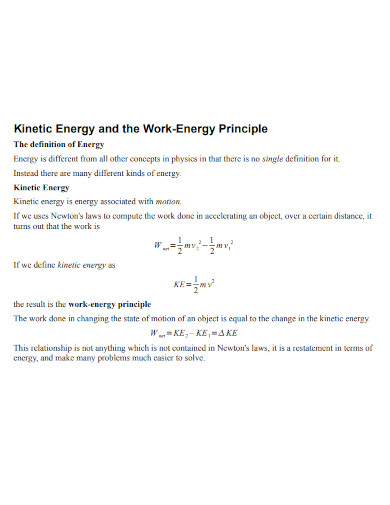 work and kinetic energy