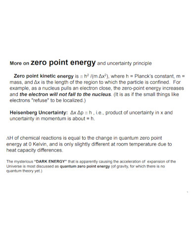 zero point kinetic energy