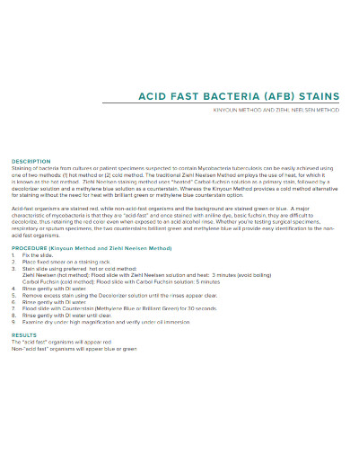 acid fast bacteriasample