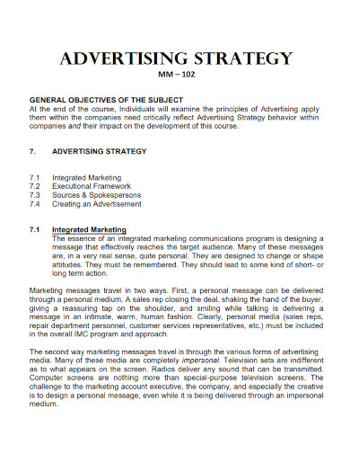 advertising strategy template 