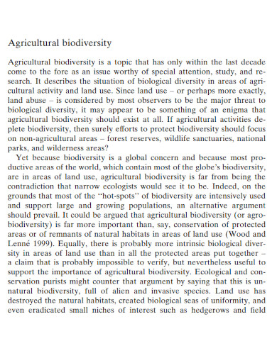 agricultural biodiversity