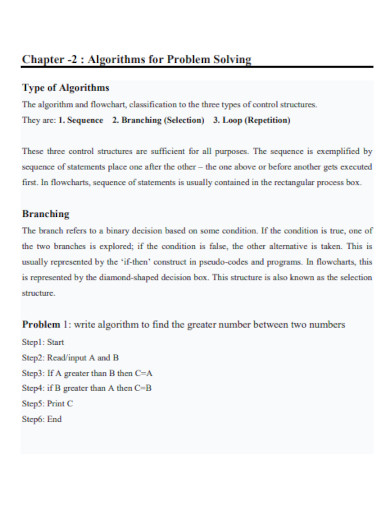 problem solving algorithm examples pdf