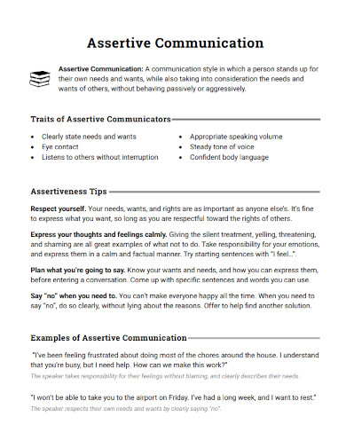 Assertive Communication 100 Examples How To Write Tips Download Pdf