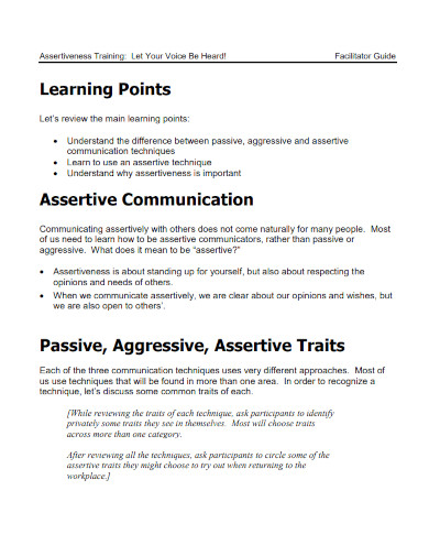 assertiveness communication training