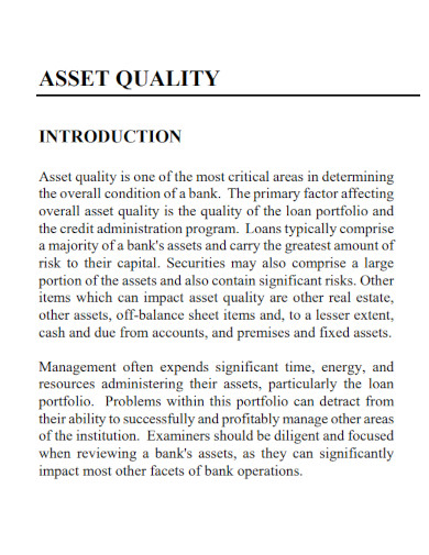 assets quality