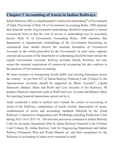assets in railways