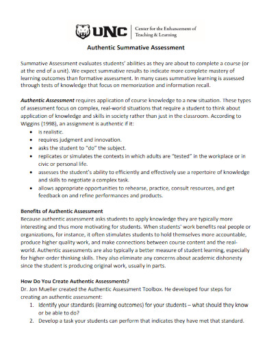 authentic summative assessment