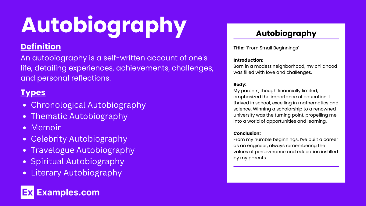 how to write an autobiography for work