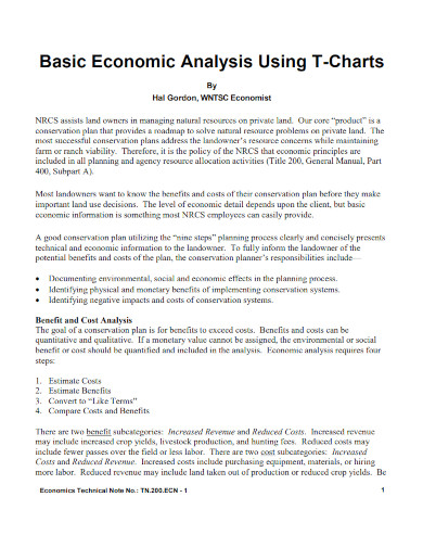 basic economic analysis using t charts